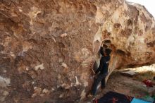 Bouldering in Hueco Tanks on 11/04/2018 with Blue Lizard Climbing and Yoga

Filename: SRM_20181104_1032120.jpg
Aperture: f/5.0
Shutter Speed: 1/250
Body: Canon EOS-1D Mark II
Lens: Canon EF 16-35mm f/2.8 L