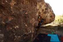 Bouldering in Hueco Tanks on 11/04/2018 with Blue Lizard Climbing and Yoga

Filename: SRM_20181104_1033400.jpg
Aperture: f/5.0
Shutter Speed: 1/500
Body: Canon EOS-1D Mark II
Lens: Canon EF 16-35mm f/2.8 L