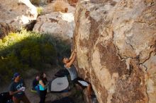 Bouldering in Hueco Tanks on 11/04/2018 with Blue Lizard Climbing and Yoga

Filename: SRM_20181104_1041500.jpg
Aperture: f/5.6
Shutter Speed: 1/400
Body: Canon EOS-1D Mark II
Lens: Canon EF 16-35mm f/2.8 L