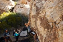 Bouldering in Hueco Tanks on 11/04/2018 with Blue Lizard Climbing and Yoga

Filename: SRM_20181104_1041512.jpg
Aperture: f/5.6
Shutter Speed: 1/400
Body: Canon EOS-1D Mark II
Lens: Canon EF 16-35mm f/2.8 L