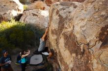 Bouldering in Hueco Tanks on 11/04/2018 with Blue Lizard Climbing and Yoga

Filename: SRM_20181104_1041530.jpg
Aperture: f/5.6
Shutter Speed: 1/400
Body: Canon EOS-1D Mark II
Lens: Canon EF 16-35mm f/2.8 L