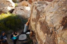 Bouldering in Hueco Tanks on 11/04/2018 with Blue Lizard Climbing and Yoga

Filename: SRM_20181104_1041531.jpg
Aperture: f/5.6
Shutter Speed: 1/400
Body: Canon EOS-1D Mark II
Lens: Canon EF 16-35mm f/2.8 L