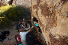 Bouldering in Hueco Tanks on 11/04/2018 with Blue Lizard Climbing and Yoga

Filename: SRM_20181104_1043341.jpg
Aperture: f/5.6
Shutter Speed: 1/400
Body: Canon EOS-1D Mark II
Lens: Canon EF 16-35mm f/2.8 L