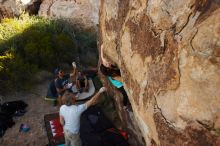 Bouldering in Hueco Tanks on 11/04/2018 with Blue Lizard Climbing and Yoga

Filename: SRM_20181104_1043350.jpg
Aperture: f/5.6
Shutter Speed: 1/400
Body: Canon EOS-1D Mark II
Lens: Canon EF 16-35mm f/2.8 L