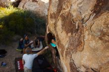 Bouldering in Hueco Tanks on 11/04/2018 with Blue Lizard Climbing and Yoga

Filename: SRM_20181104_1043380.jpg
Aperture: f/5.6
Shutter Speed: 1/500
Body: Canon EOS-1D Mark II
Lens: Canon EF 16-35mm f/2.8 L
