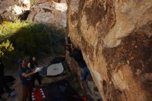 Bouldering in Hueco Tanks on 11/04/2018 with Blue Lizard Climbing and Yoga

Filename: SRM_20181104_1046320.jpg
Aperture: f/5.6
Shutter Speed: 1/640
Body: Canon EOS-1D Mark II
Lens: Canon EF 16-35mm f/2.8 L