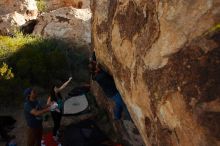 Bouldering in Hueco Tanks on 11/04/2018 with Blue Lizard Climbing and Yoga

Filename: SRM_20181104_1046340.jpg
Aperture: f/5.6
Shutter Speed: 1/640
Body: Canon EOS-1D Mark II
Lens: Canon EF 16-35mm f/2.8 L