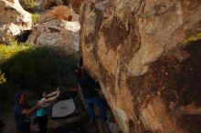 Bouldering in Hueco Tanks on 11/04/2018 with Blue Lizard Climbing and Yoga

Filename: SRM_20181104_1046451.jpg
Aperture: f/5.6
Shutter Speed: 1/800
Body: Canon EOS-1D Mark II
Lens: Canon EF 16-35mm f/2.8 L