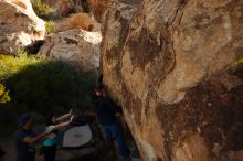 Bouldering in Hueco Tanks on 11/04/2018 with Blue Lizard Climbing and Yoga

Filename: SRM_20181104_1046500.jpg
Aperture: f/5.6
Shutter Speed: 1/800
Body: Canon EOS-1D Mark II
Lens: Canon EF 16-35mm f/2.8 L