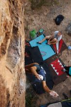 Bouldering in Hueco Tanks on 11/04/2018 with Blue Lizard Climbing and Yoga

Filename: SRM_20181104_1049550.jpg
Aperture: f/5.6
Shutter Speed: 1/250
Body: Canon EOS-1D Mark II
Lens: Canon EF 16-35mm f/2.8 L