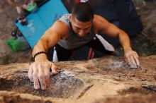 Bouldering in Hueco Tanks on 11/04/2018 with Blue Lizard Climbing and Yoga

Filename: SRM_20181104_1054230.jpg
Aperture: f/4.0
Shutter Speed: 1/400
Body: Canon EOS-1D Mark II
Lens: Canon EF 16-35mm f/2.8 L