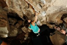 Bouldering in Hueco Tanks on 11/04/2018 with Blue Lizard Climbing and Yoga

Filename: SRM_20181104_1220010.jpg
Aperture: f/8.0
Shutter Speed: 1/250
Body: Canon EOS-1D Mark II
Lens: Canon EF 16-35mm f/2.8 L