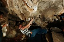 Bouldering in Hueco Tanks on 11/04/2018 with Blue Lizard Climbing and Yoga

Filename: SRM_20181104_1234070.jpg
Aperture: f/8.0
Shutter Speed: 1/250
Body: Canon EOS-1D Mark II
Lens: Canon EF 16-35mm f/2.8 L