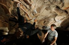 Bouldering in Hueco Tanks on 11/04/2018 with Blue Lizard Climbing and Yoga

Filename: SRM_20181104_1239230.jpg
Aperture: f/8.0
Shutter Speed: 1/250
Body: Canon EOS-1D Mark II
Lens: Canon EF 16-35mm f/2.8 L