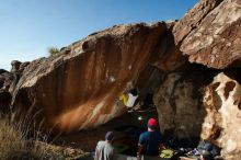 Bouldering in Hueco Tanks on 11/10/2018 with Blue Lizard Climbing and Yoga

Filename: SRM_20181110_1553150.jpg
Aperture: f/9.0
Shutter Speed: 1/250
Body: Canon EOS-1D Mark II
Lens: Canon EF 16-35mm f/2.8 L