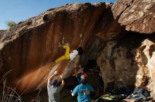 Bouldering in Hueco Tanks on 11/10/2018 with Blue Lizard Climbing and Yoga

Filename: SRM_20181110_1554000.jpg
Aperture: f/9.0
Shutter Speed: 1/250
Body: Canon EOS-1D Mark II
Lens: Canon EF 16-35mm f/2.8 L