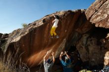 Bouldering in Hueco Tanks on 11/10/2018 with Blue Lizard Climbing and Yoga

Filename: SRM_20181110_1554120.jpg
Aperture: f/9.0
Shutter Speed: 1/250
Body: Canon EOS-1D Mark II
Lens: Canon EF 16-35mm f/2.8 L
