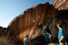 Bouldering in Hueco Tanks on 11/10/2018 with Blue Lizard Climbing and Yoga

Filename: SRM_20181110_1610490.jpg
Aperture: f/9.0
Shutter Speed: 1/250
Body: Canon EOS-1D Mark II
Lens: Canon EF 16-35mm f/2.8 L