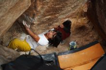 Bouldering in Hueco Tanks on 11/10/2018 with Blue Lizard Climbing and Yoga

Filename: SRM_20181110_1812580.jpg
Aperture: f/1.8
Shutter Speed: 1/160
Body: Canon EOS-1D Mark II
Lens: Canon EF 50mm f/1.8 II