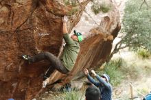 Bouldering in Hueco Tanks on 11/10/2018 with Blue Lizard Climbing and Yoga

Filename: SRM_20181110_1147250.jpg
Aperture: f/3.2
Shutter Speed: 1/500
Body: Canon EOS-1D Mark II
Lens: Canon EF 50mm f/1.8 II