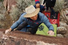 Bouldering in Hueco Tanks on 11/10/2018 with Blue Lizard Climbing and Yoga

Filename: SRM_20181110_1120280.jpg
Aperture: f/5.6
Shutter Speed: 1/500
Body: Canon EOS-1D Mark II
Lens: Canon EF 16-35mm f/2.8 L