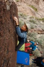 Bouldering in Hueco Tanks on 11/10/2018 with Blue Lizard Climbing and Yoga

Filename: SRM_20181110_1129480.jpg
Aperture: f/5.6
Shutter Speed: 1/500
Body: Canon EOS-1D Mark II
Lens: Canon EF 16-35mm f/2.8 L