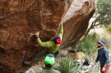 Bouldering in Hueco Tanks on 11/10/2018 with Blue Lizard Climbing and Yoga

Filename: SRM_20181110_1156470.jpg
Aperture: f/4.0
Shutter Speed: 1/500
Body: Canon EOS-1D Mark II
Lens: Canon EF 50mm f/1.8 II