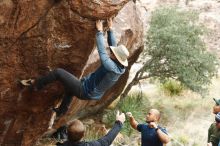 Bouldering in Hueco Tanks on 11/10/2018 with Blue Lizard Climbing and Yoga

Filename: SRM_20181110_1206300.jpg
Aperture: f/4.0
Shutter Speed: 1/400
Body: Canon EOS-1D Mark II
Lens: Canon EF 50mm f/1.8 II