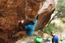 Bouldering in Hueco Tanks on 11/10/2018 with Blue Lizard Climbing and Yoga

Filename: SRM_20181110_1211240.jpg
Aperture: f/4.0
Shutter Speed: 1/400
Body: Canon EOS-1D Mark II
Lens: Canon EF 50mm f/1.8 II