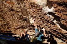 Bouldering in Hueco Tanks on 11/10/2018 with Blue Lizard Climbing and Yoga

Filename: SRM_20181110_1514450.jpg
Aperture: f/8.0
Shutter Speed: 1/400
Body: Canon EOS-1D Mark II
Lens: Canon EF 16-35mm f/2.8 L