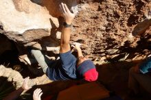 Bouldering in Hueco Tanks on 11/10/2018 with Blue Lizard Climbing and Yoga

Filename: SRM_20181110_1523431.jpg
Aperture: f/8.0
Shutter Speed: 1/250
Body: Canon EOS-1D Mark II
Lens: Canon EF 16-35mm f/2.8 L