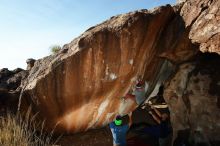 Bouldering in Hueco Tanks on 11/10/2018 with Blue Lizard Climbing and Yoga

Filename: SRM_20181110_1618520.jpg
Aperture: f/8.0
Shutter Speed: 1/250
Body: Canon EOS-1D Mark II
Lens: Canon EF 16-35mm f/2.8 L