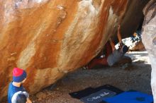 Bouldering in Hueco Tanks on 11/10/2018 with Blue Lizard Climbing and Yoga

Filename: SRM_20181110_1650340.jpg
Aperture: f/2.8
Shutter Speed: 1/400
Body: Canon EOS-1D Mark II
Lens: Canon EF 50mm f/1.8 II