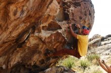 Bouldering in Hueco Tanks on 11/11/2018 with Blue Lizard Climbing and Yoga

Filename: SRM_20181111_1154350.jpg
Aperture: f/4.0
Shutter Speed: 1/640
Body: Canon EOS-1D Mark II
Lens: Canon EF 50mm f/1.8 II