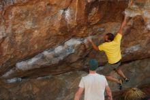 Bouldering in Hueco Tanks on 11/11/2018 with Blue Lizard Climbing and Yoga

Filename: SRM_20181111_1221360.jpg
Aperture: f/4.0
Shutter Speed: 1/800
Body: Canon EOS-1D Mark II
Lens: Canon EF 50mm f/1.8 II