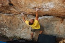 Bouldering in Hueco Tanks on 11/11/2018 with Blue Lizard Climbing and Yoga

Filename: SRM_20181111_1241170.jpg
Aperture: f/4.0
Shutter Speed: 1/500
Body: Canon EOS-1D Mark II
Lens: Canon EF 50mm f/1.8 II