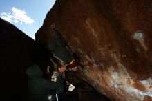 Bouldering in Hueco Tanks on 11/11/2018 with Blue Lizard Climbing and Yoga

Filename: SRM_20181111_1448200.jpg
Aperture: f/8.0
Shutter Speed: 1/250
Body: Canon EOS-1D Mark II
Lens: Canon EF 16-35mm f/2.8 L