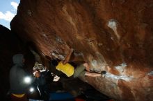 Bouldering in Hueco Tanks on 11/11/2018 with Blue Lizard Climbing and Yoga

Filename: SRM_20181111_1450460.jpg
Aperture: f/8.0
Shutter Speed: 1/250
Body: Canon EOS-1D Mark II
Lens: Canon EF 16-35mm f/2.8 L