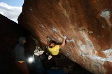 Bouldering in Hueco Tanks on 11/11/2018 with Blue Lizard Climbing and Yoga

Filename: SRM_20181111_1512070.jpg
Aperture: f/8.0
Shutter Speed: 1/250
Body: Canon EOS-1D Mark II
Lens: Canon EF 16-35mm f/2.8 L