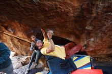 Bouldering in Hueco Tanks on 11/11/2018 with Blue Lizard Climbing and Yoga

Filename: SRM_20181111_1551131.jpg
Aperture: f/2.8
Shutter Speed: 1/100
Body: Canon EOS-1D Mark II
Lens: Canon EF 16-35mm f/2.8 L