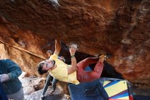 Bouldering in Hueco Tanks on 11/11/2018 with Blue Lizard Climbing and Yoga

Filename: SRM_20181111_1551180.jpg
Aperture: f/2.8
Shutter Speed: 1/100
Body: Canon EOS-1D Mark II
Lens: Canon EF 16-35mm f/2.8 L