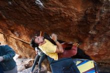 Bouldering in Hueco Tanks on 11/11/2018 with Blue Lizard Climbing and Yoga

Filename: SRM_20181111_1551181.jpg
Aperture: f/2.8
Shutter Speed: 1/100
Body: Canon EOS-1D Mark II
Lens: Canon EF 16-35mm f/2.8 L