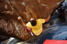 Bouldering in Hueco Tanks on 11/11/2018 with Blue Lizard Climbing and Yoga

Filename: SRM_20181111_1614182.jpg
Aperture: f/2.5
Shutter Speed: 1/250
Body: Canon EOS-1D Mark II
Lens: Canon EF 50mm f/1.8 II