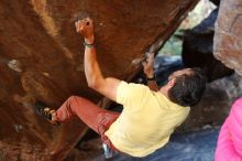 Bouldering in Hueco Tanks on 11/11/2018 with Blue Lizard Climbing and Yoga

Filename: SRM_20181111_1614350.jpg
Aperture: f/3.2
Shutter Speed: 1/250
Body: Canon EOS-1D Mark II
Lens: Canon EF 50mm f/1.8 II