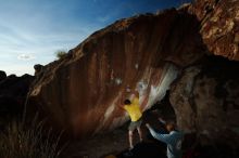 Bouldering in Hueco Tanks on 11/11/2018 with Blue Lizard Climbing and Yoga

Filename: SRM_20181111_1710340.jpg
Aperture: f/8.0
Shutter Speed: 1/250
Body: Canon EOS-1D Mark II
Lens: Canon EF 16-35mm f/2.8 L