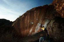Bouldering in Hueco Tanks on 11/11/2018 with Blue Lizard Climbing and Yoga

Filename: SRM_20181111_1729340.jpg
Aperture: f/8.0
Shutter Speed: 1/250
Body: Canon EOS-1D Mark II
Lens: Canon EF 16-35mm f/2.8 L