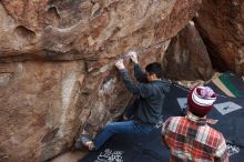 Bouldering in Hueco Tanks on 11/24/2018 with Blue Lizard Climbing and Yoga

Filename: SRM_20181124_1022460.jpg
Aperture: f/4.5
Shutter Speed: 1/250
Body: Canon EOS-1D Mark II
Lens: Canon EF 16-35mm f/2.8 L