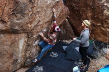 Bouldering in Hueco Tanks on 11/24/2018 with Blue Lizard Climbing and Yoga

Filename: SRM_20181124_1024030.jpg
Aperture: f/4.0
Shutter Speed: 1/250
Body: Canon EOS-1D Mark II
Lens: Canon EF 16-35mm f/2.8 L