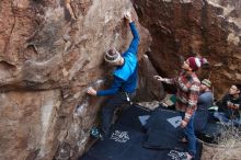 Bouldering in Hueco Tanks on 11/24/2018 with Blue Lizard Climbing and Yoga

Filename: SRM_20181124_1025450.jpg
Aperture: f/4.0
Shutter Speed: 1/250
Body: Canon EOS-1D Mark II
Lens: Canon EF 16-35mm f/2.8 L
