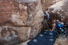 Bouldering in Hueco Tanks on 11/24/2018 with Blue Lizard Climbing and Yoga

Filename: SRM_20181124_1026560.jpg
Aperture: f/3.5
Shutter Speed: 1/250
Body: Canon EOS-1D Mark II
Lens: Canon EF 16-35mm f/2.8 L